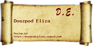 Doszpod Eliza névjegykártya